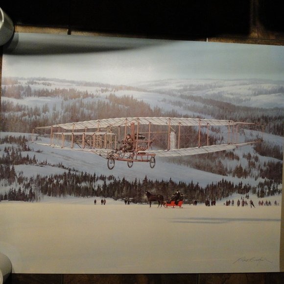 "A.E.A. Silver Dart," by Robert Bradford. signed nice poster - Picture 2 of 5